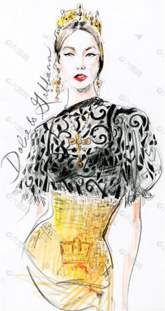 服装设计手绘效果图