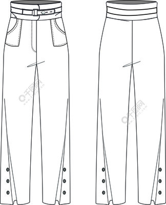 女装长裤服装设计款式矢量CDR模板免费下载_eps格式_编号35943974-